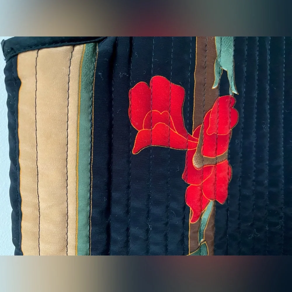 Open front quilted floral vest - Picture 8 of 11